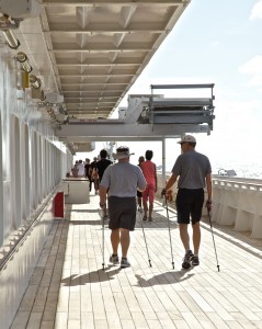 using Nordic Walking poles around the deck